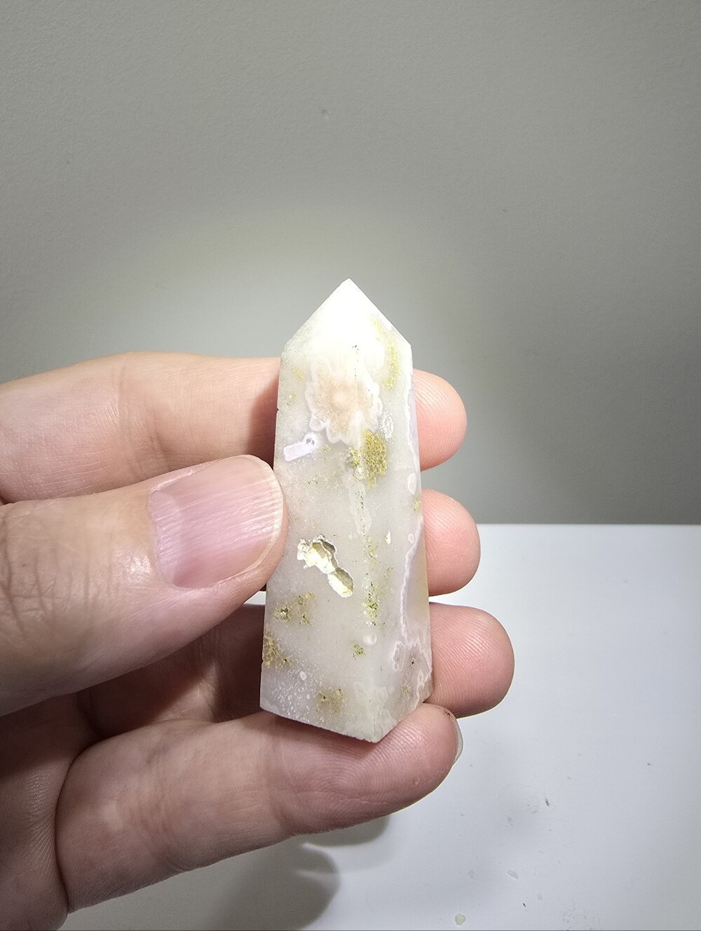 Flower Agate Crystal Tower #C